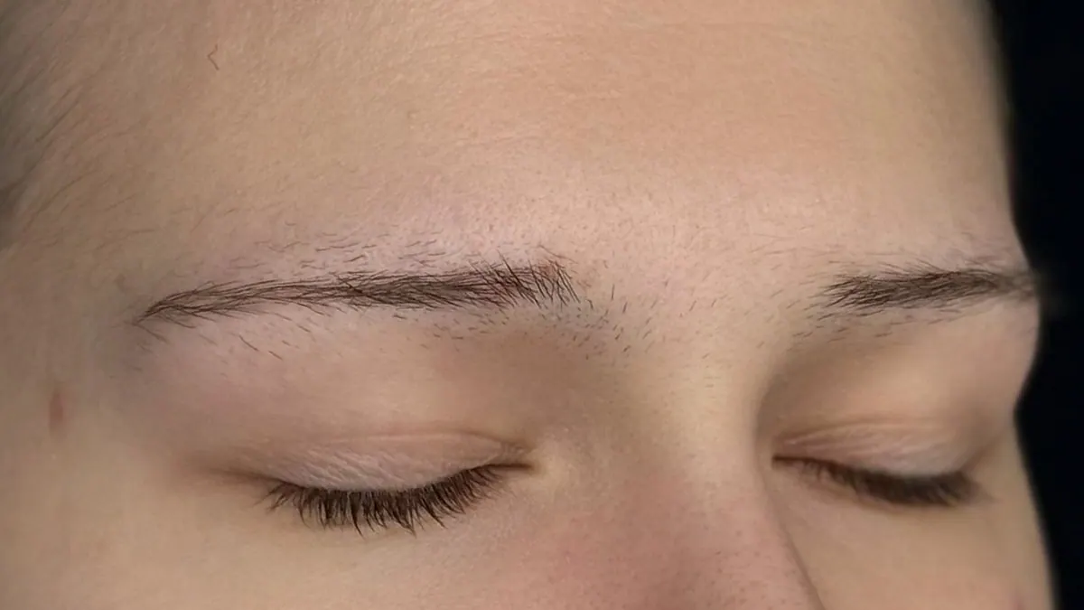 Augenbrauen vor dem Permanent Make-up, natürliche Brauen