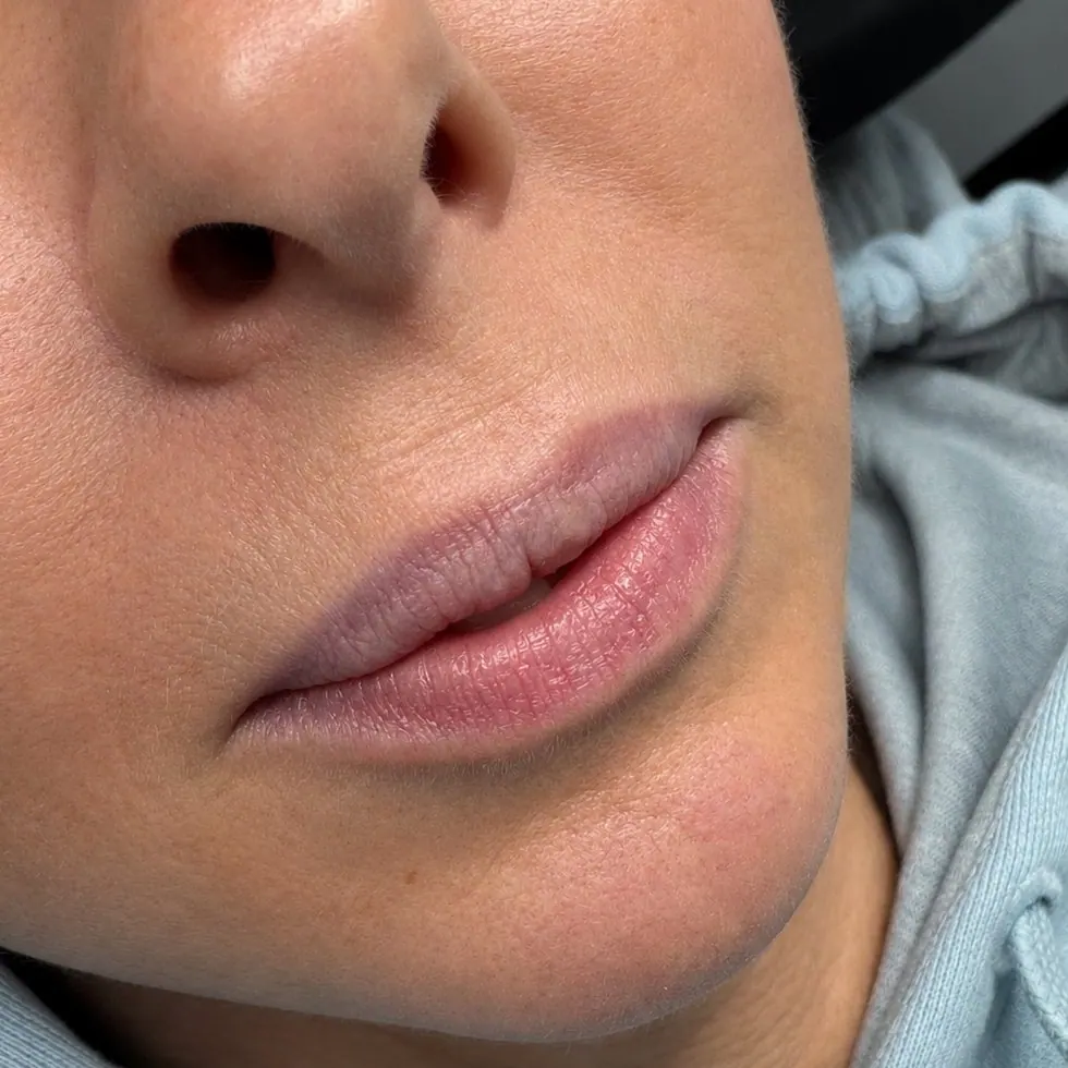 Lippen vor dem Permanent Make-up, natürliche Lippenfarbe