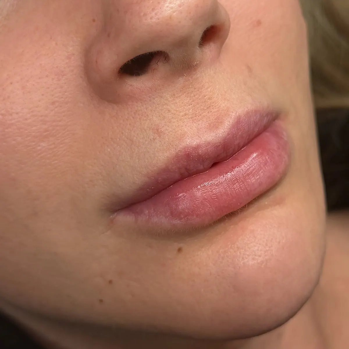 Lippen vor dem Permanent Make-up, natürliche Lippenfarbe
